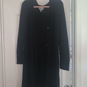 2XL Long Black Cardigan
